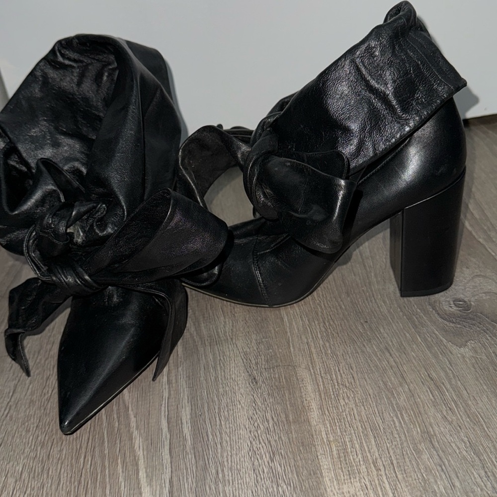 Christian Dior Leather front tie booties size 38.5